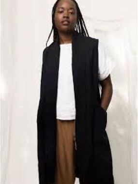 Elizabeth Suzann Clyde Vest Black Linen L/XL